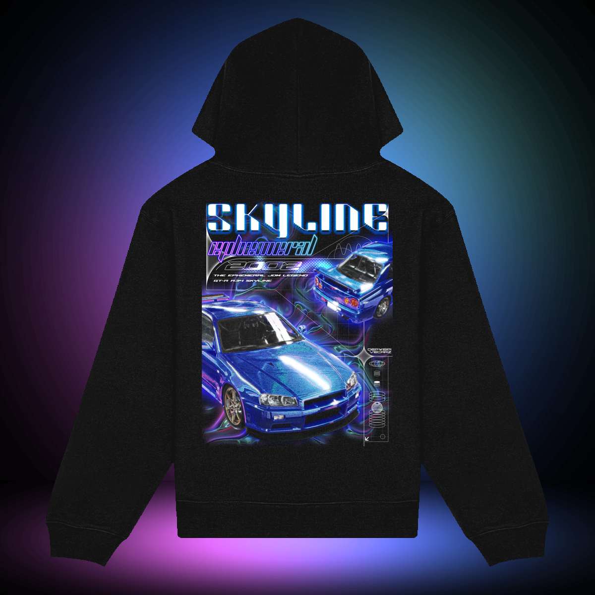 "Ephemeral" R34 GT-R Pullover Hoodie